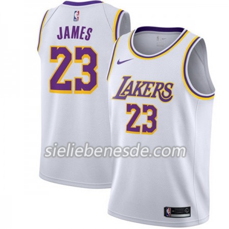 Herren NBA Los Angeles Lakers Trikot Lebron James 23 2018-19 Nike Weiß Swingman